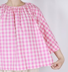 画像11: Gauze# GINGHAM BELL SLEEVE PULLOVER 2色 (11)