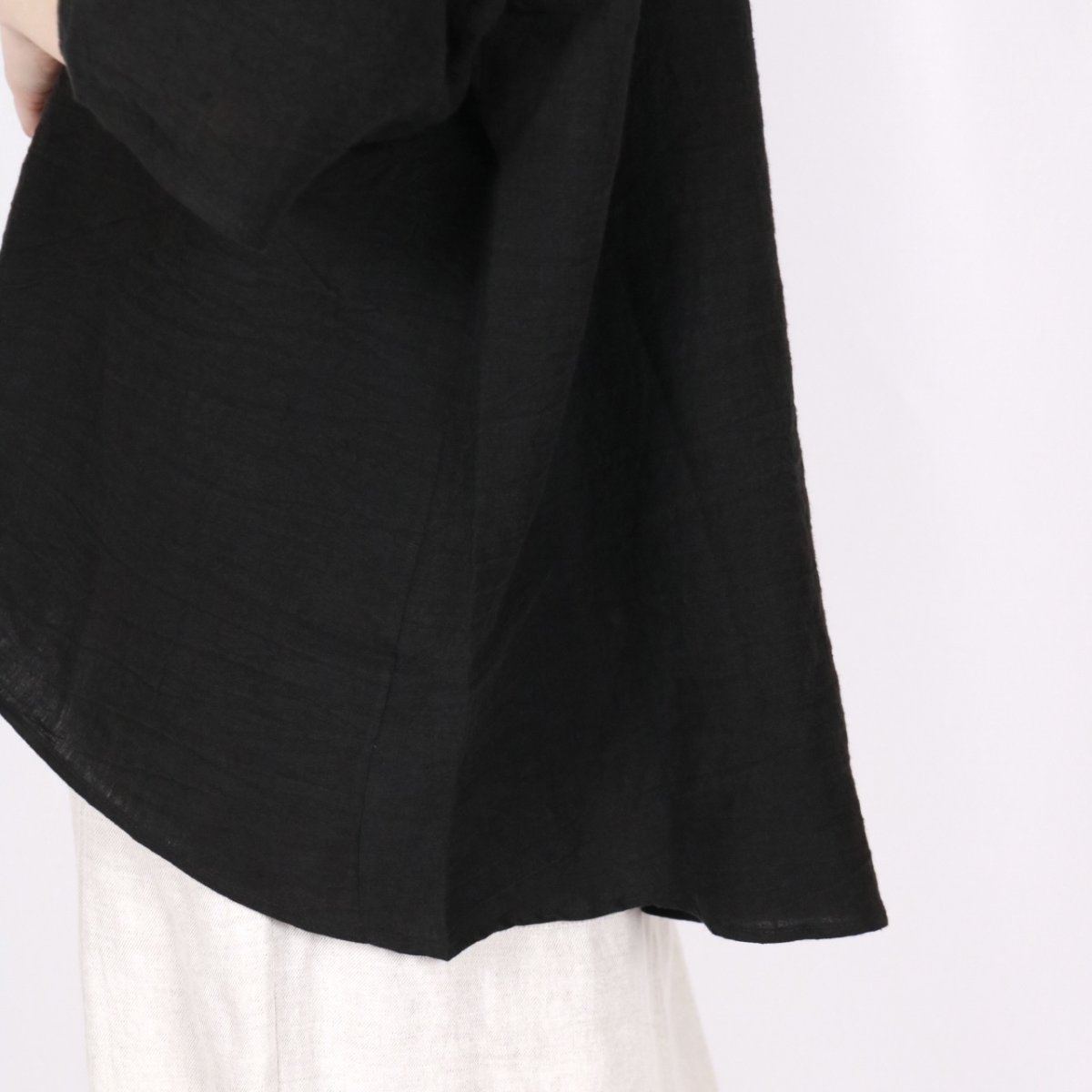 画像24: nachukara  東炊きリネン バンドカラーブラウス  2色 (24)