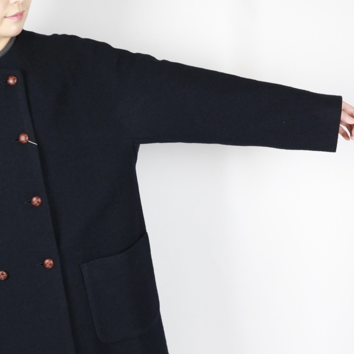 画像17: Vent d'ouest ウールソフト圧縮ノーカラーコート 4色 (17)