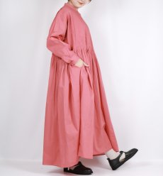 画像3: maison de soil 60s ORGANIC CAMBRIC PLAIN BANDED COLLAR DRESS WITH MINI PINTUCK 2色 (3)