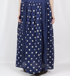 画像13: SOIL  80s COTTON VOILE DOT PRINT(PATCHWORK) BOAT NECK DRESS  (13)