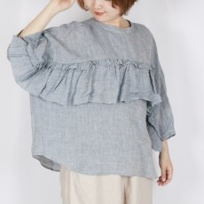 画像30: tumugu: 細番手リネン2wayブラウス 3色 (30)