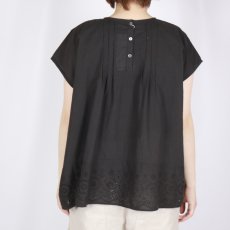 画像17: SOIL 　 80s VOILE PLAIN WITH CUT WORK LACE　CREW -NECK FRENCH /SL SHIRT WITH PINTUCK 3色 (17)