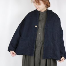 画像4:   NARU  ムラデニム裏起毛 ノッチジャケット　インディゴ (4)
