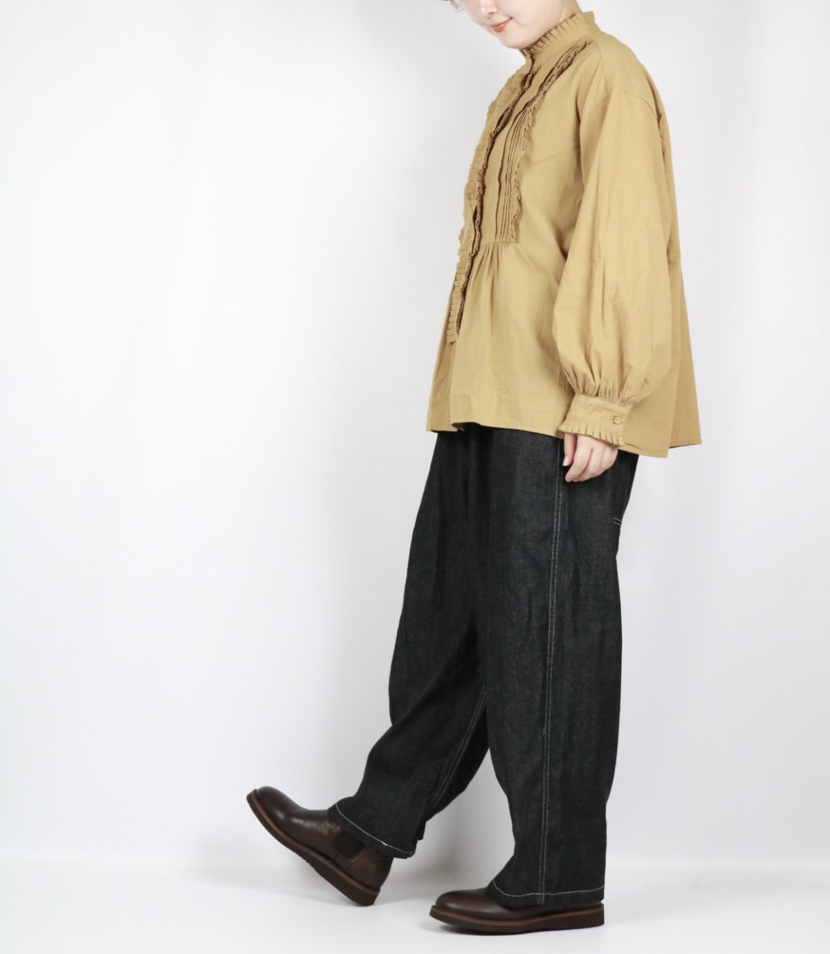 画像20: tumugu: ふわふわコットンタックフリルブラウス 2色 (20)