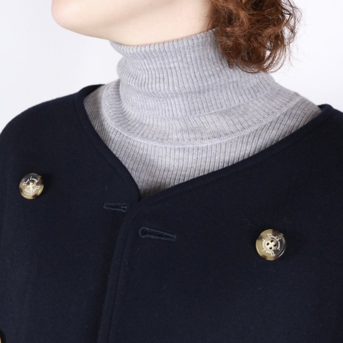 画像21: Vent d'ouest ロイヤルジーロンウールメルトンノーカラージャケット 2色 (21)