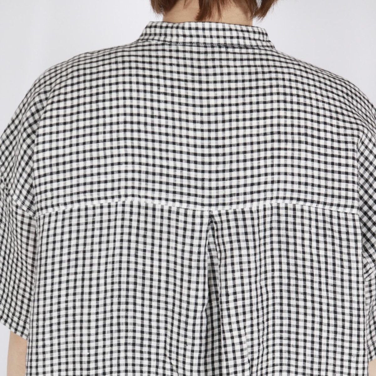 画像9: SOIL  60s LINEN CHECK BANDED COLLAR 3/4SL TUNIC (9)