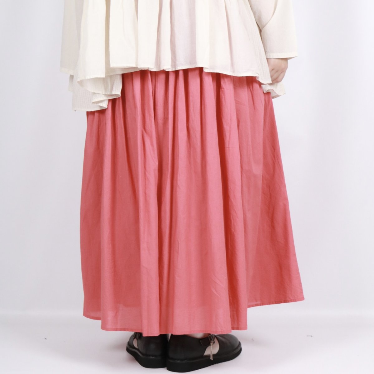画像29: maison de soil     60s ORGANIC CAMBRIC PLAIN PINTUCK FLARED SKIRT 　2色　２サイズ (29)