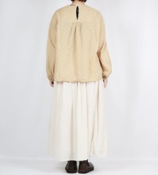 画像7: maison de soil 80s ORGANIC COTTON SMALL CHECK&VOILE PLAIN(OVER DYE) RAJASTAN TUCK GATHERED SKIRT (7)