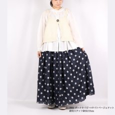 画像2: maison de soil  BANGALORE SILK DOT PRINT RAJASTHAN TUCK GATHERED SKIRT WITH LINING 2色 (2)