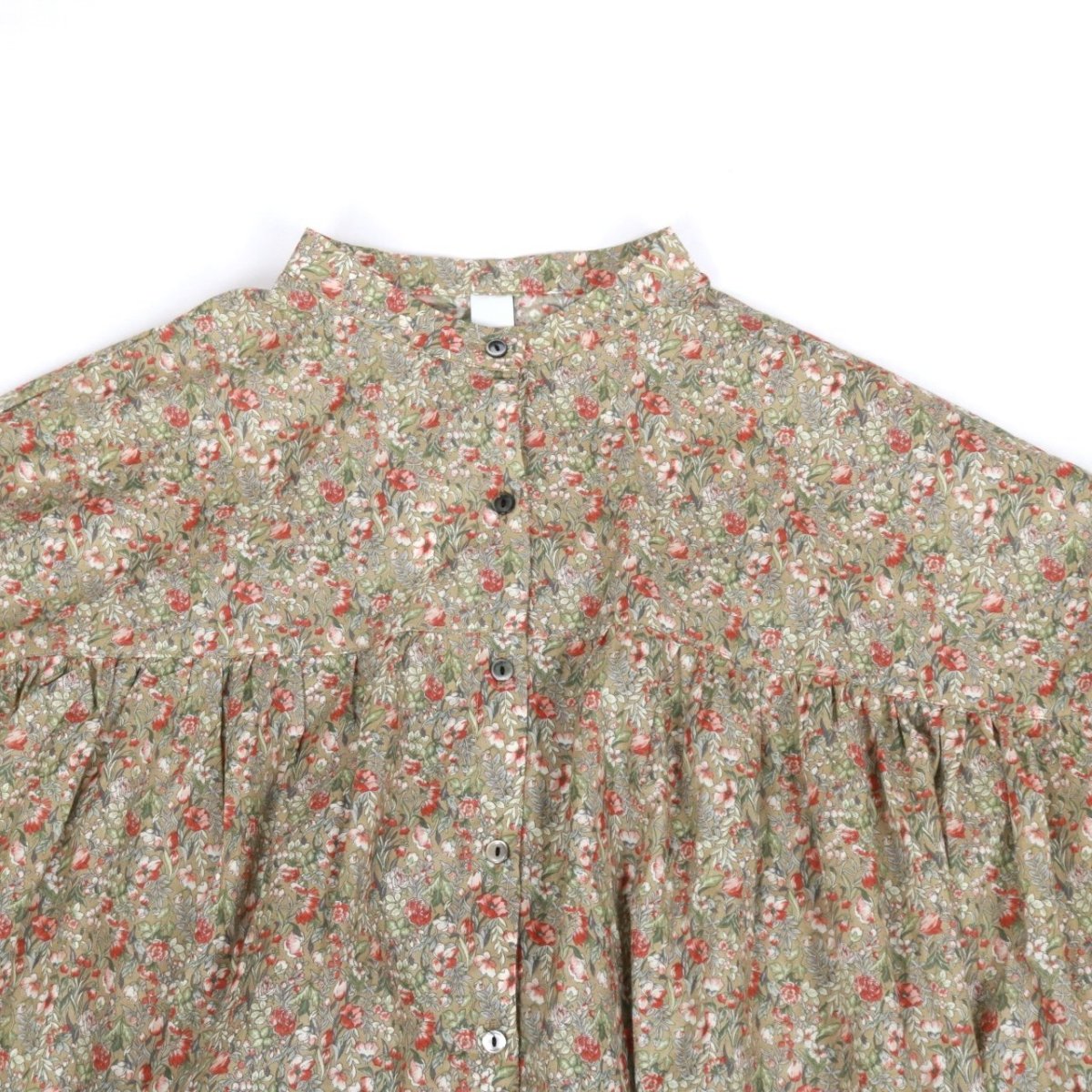 画像25: DIARIES  フラワープリント バンドカラーシャツ   2色 (25)