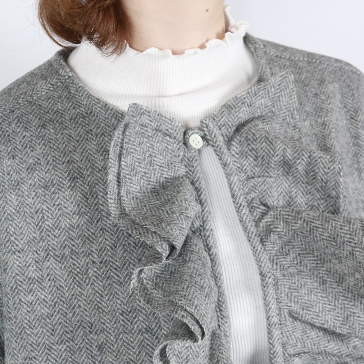 画像8: LABOLATORY  TWEED QUIET FRILL BLOUSE  2色 (8)
