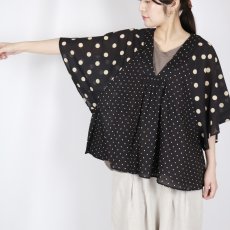 画像8: SOIL  VOILE DOT PRINT(PATCHWORK) V-NECK FRARED SLEEVE PULLOVER  2色 (8)