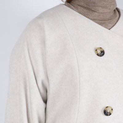 画像3: Vent d'ouest ロイヤルジーロンウールメルトンノーカラージャケット 2色