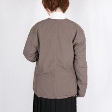 画像4:  Vas-y Lentement 40s ORGANIC POPLIN (OVERDYE) SIDE VENTS V-NECK JACKET 2色2サイズ (4)