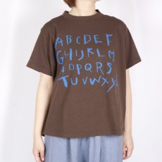 画像2: tumugu:ラフィ天竺 プリントTシャツ(アルファベット) 4色 (2)