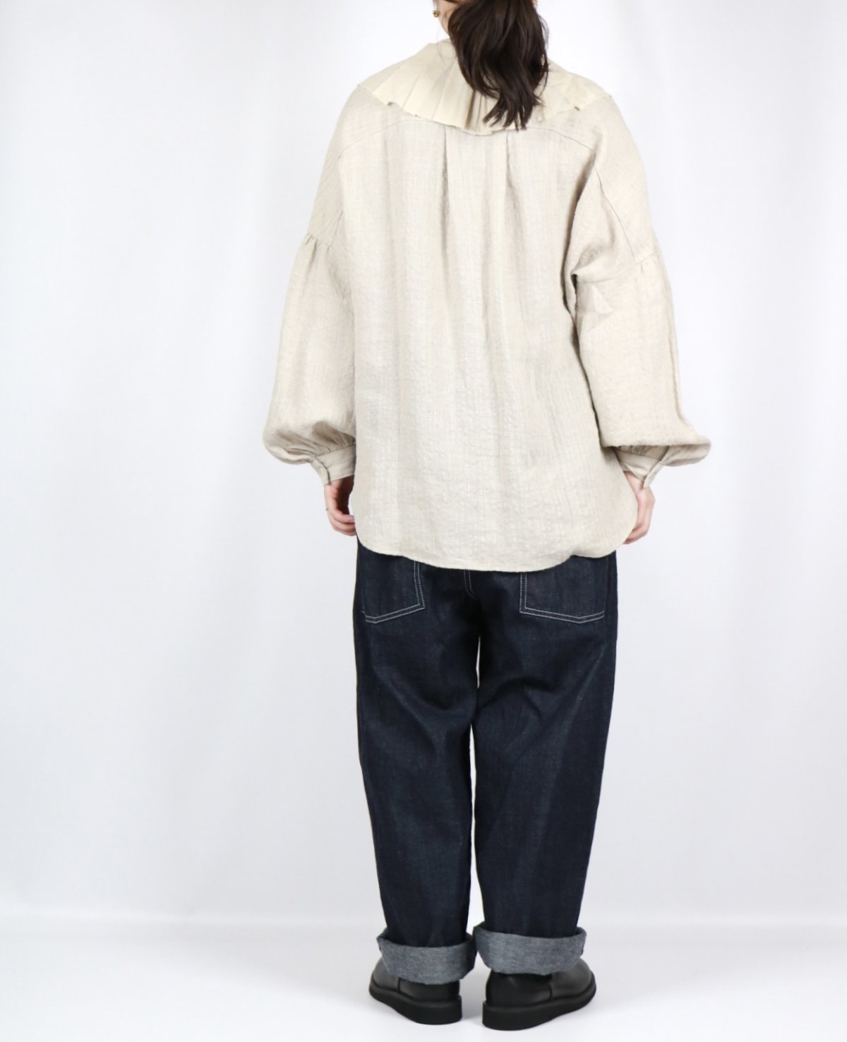 画像16: MAGALI 　ストライプリネン・アンティークカラー・ブラウス　2色 (16)