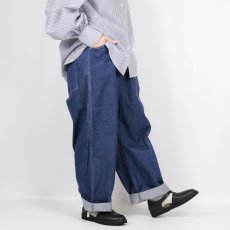 画像3: NARU 綿麻ムラデニムノッポパンツ　 (3)