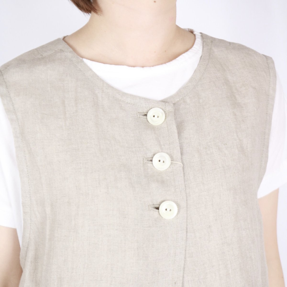 画像13: Vent d'ouest 60Sフレンチリネンキャンバスワッシャー2WAYベスト 3色 (13)