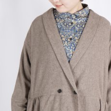 画像7: bluewillow コットン平織り無地起毛ショールカラーコートワンピース 2色 (7)