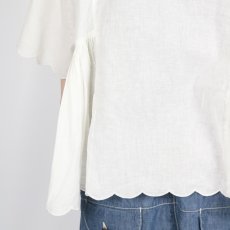 画像31: tumugu:　スカラップ刺繍 コットンリネンボイル 5分袖プルオーバー　3色 (31)