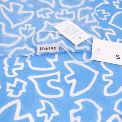 画像3: shesay　鳥柄のブロックプリントハンカチ