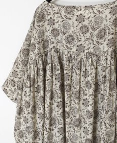 画像16: SOIL  80s VOILE TWO TONE FLOWER PRINT GATHERED SMOCK (16)