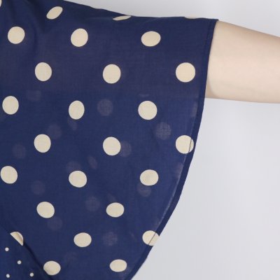 画像3: SOIL  VOILE DOT PRINT(PATCHWORK) V-NECK FRARED SLEEVE PULLOVER  2色
