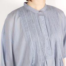 画像4: SOIL 80s COTTON VOILE PLAIN BANDED COLLAR S/SL PINTUCK SHIRT 2色 (4)