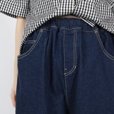 画像11: pot and tea　デニム裾ゴムパンツ 紺 (11)