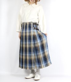 画像5: O'neil of dublin IRISH LINEN LOW WAIST PLEATS WRAP SKIRT LENGTH 80cm (WITH PIN) 2色 (5)