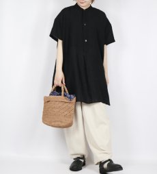 画像23:  SOIL 60s LINEN PLAIN BANDED COLLAR 3/4SL TUNIC 2色 (23)