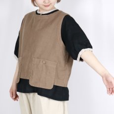 画像2: tumugu: リネンキャンバス 2wayベスト 3色 (2)