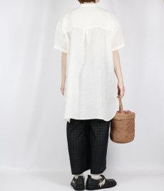 画像4: maison de soil  HANDWOVEN COTTON SILK CHECK EASY PANTS  2色 (4)