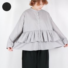 画像1: tukuroi 製品染め 綿麻平織 レイヤードブラウス 2色 (1)
