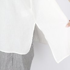 画像22: SOIL 80s COTTON VOILE PLAIN BANDED COLLAR S/SL PINTUCK SHIRT 2色 (22)