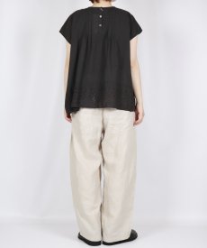 画像14: SOIL 　 80s VOILE PLAIN WITH CUT WORK LACE　CREW -NECK FRENCH /SL SHIRT WITH PINTUCK 3色 (14)