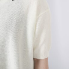 画像8: NARU  スノーコットン ラインポロ衿ニット (8)
