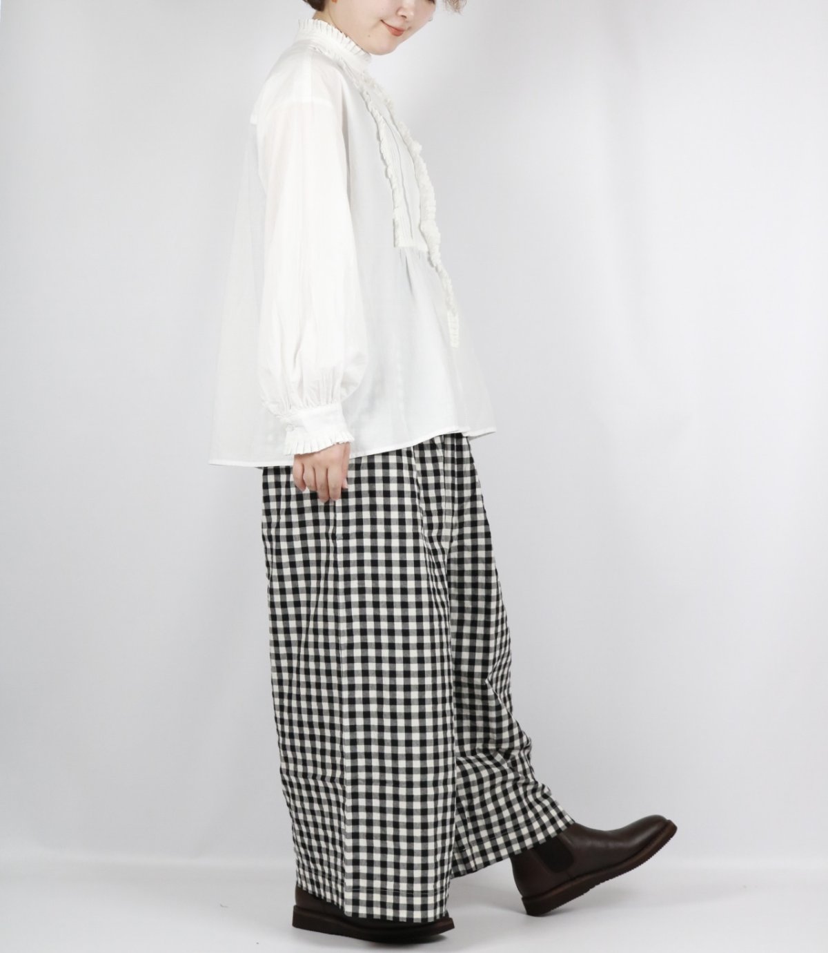 画像6: tumugu: ふわふわコットンタックフリルブラウス 2色 (6)