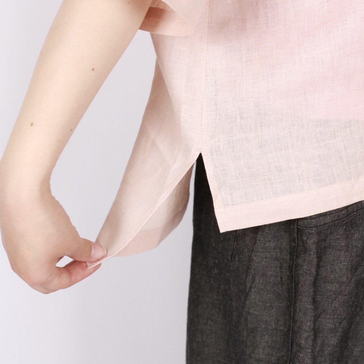 画像10: nachukara リネンポプリンシャツカラーブラウス 3色 (10)