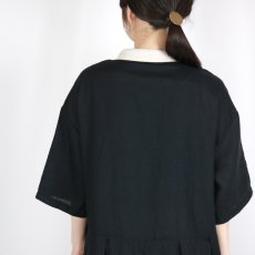 画像29: blue willow リネン平織り衿配色タックワンピース 3色 (29)