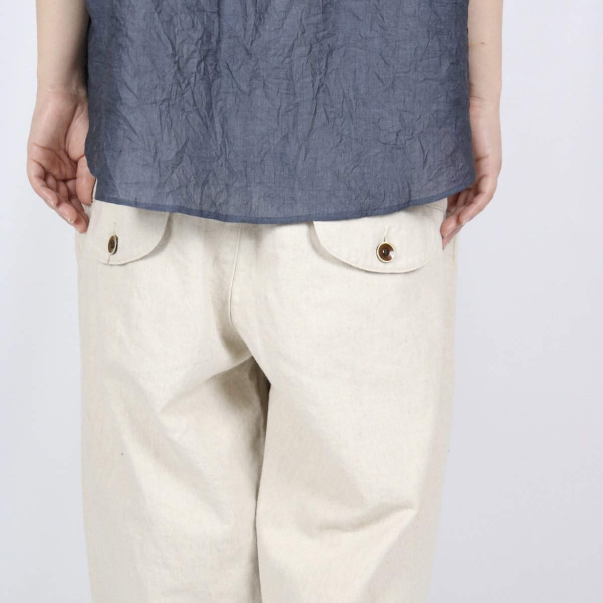 画像30: tumugu:コットンリネンデニムティンカーパンツ 3色 (30)