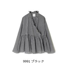 画像11: maison de soil  HANDWOVEN COTTON/SILK GINGHAM CHECK FRILL CASHE COUER  2色 (11)