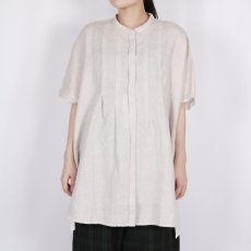画像2: blue willow  リネン後ろ別布切り替え チュニック　2色 (2)