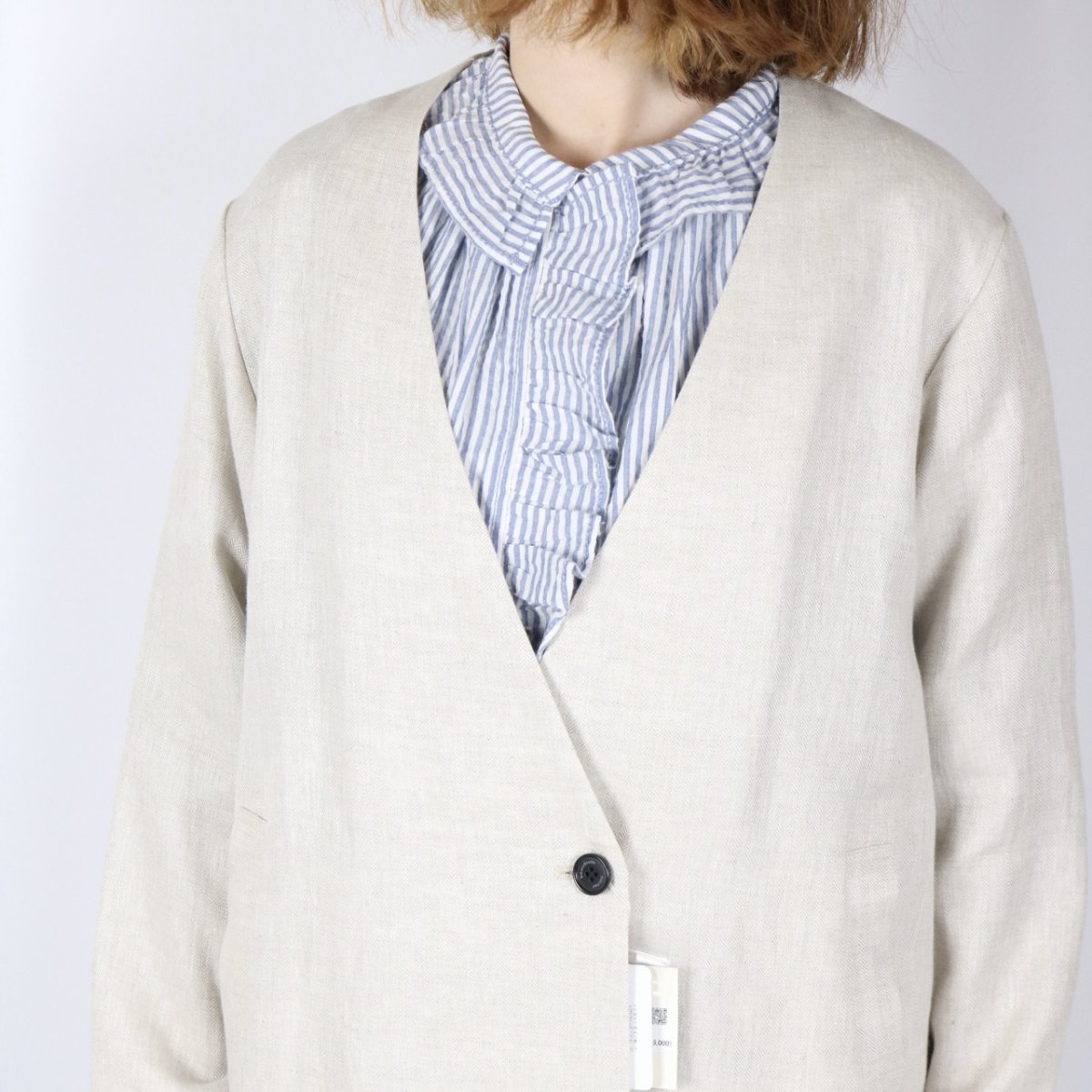 画像17: Michel Beaudouin リネンへリンボンジャケット 3色 (17)