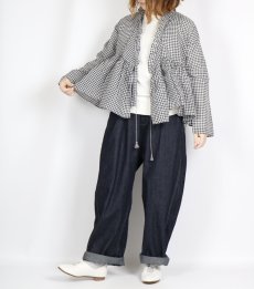 画像9: maison de soil  HANDWOVEN COTTON/SILK GINGHAM CHECK FRILL CASHE COUER  2色 (9)