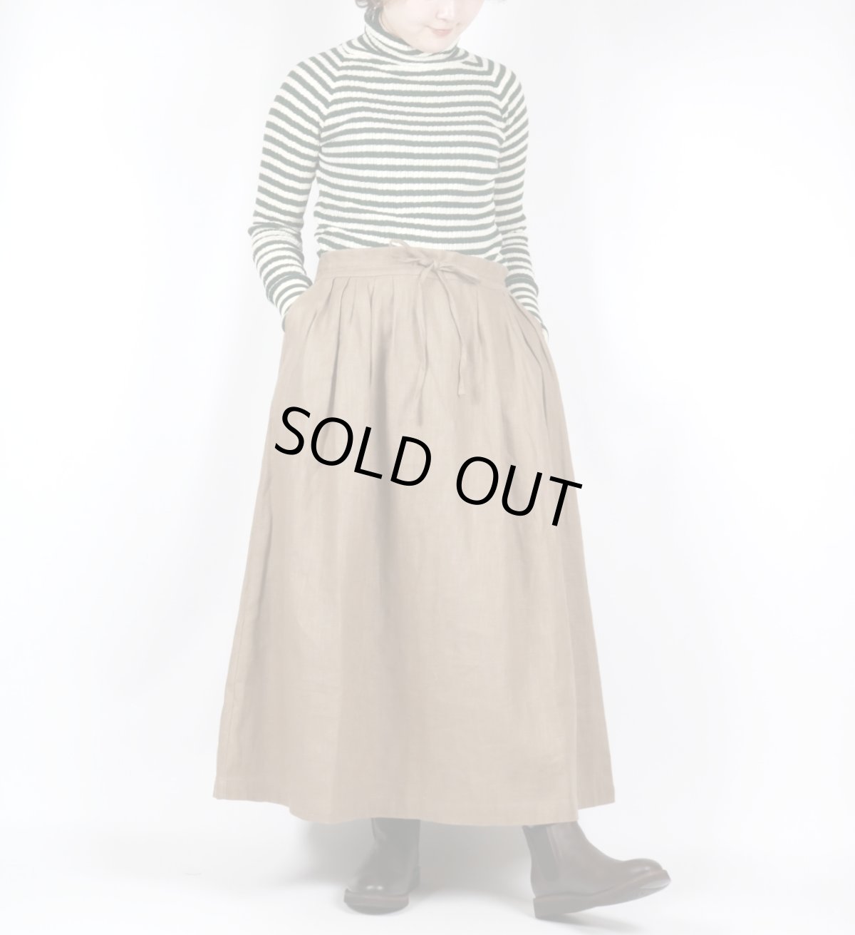 画像20: tukuroi リネンコットンツイル タックスカート　2色 (20)