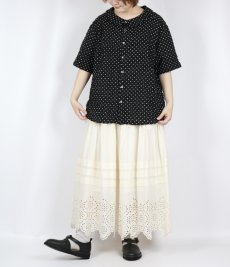 画像21: NARU 80ローンリップルシンプルドット ワイドカラーシャツ 2色 (21)