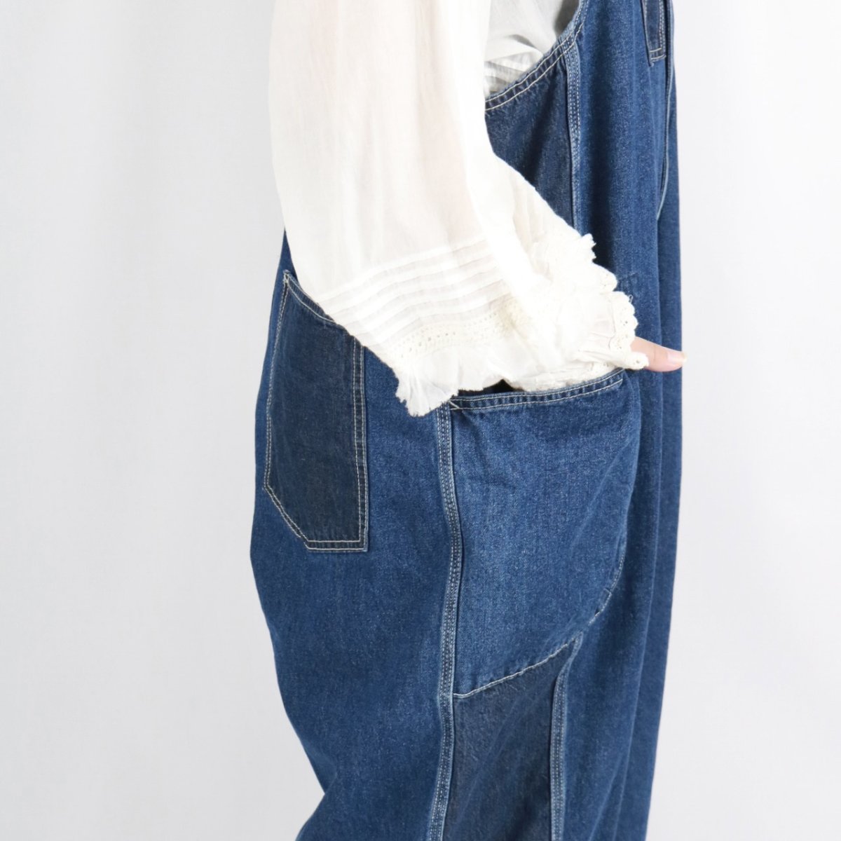 画像11: tumugu: 10ozデニムサロペット FADE BLUE (11)