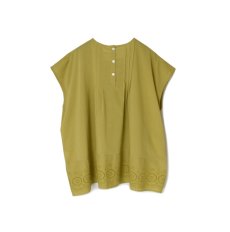 画像32: SOIL 　 80s VOILE PLAIN WITH CUT WORK LACE　CREW -NECK FRENCH /SL SHIRT WITH PINTUCK 3色 (32)